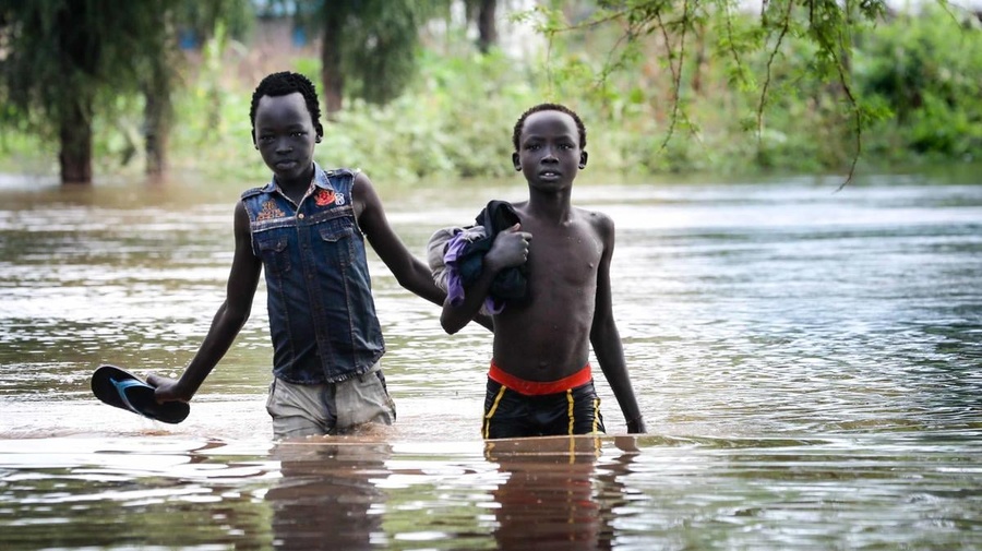 South Sudan. Heavy rains in Ethiopia floods refugee camps in great Maban county