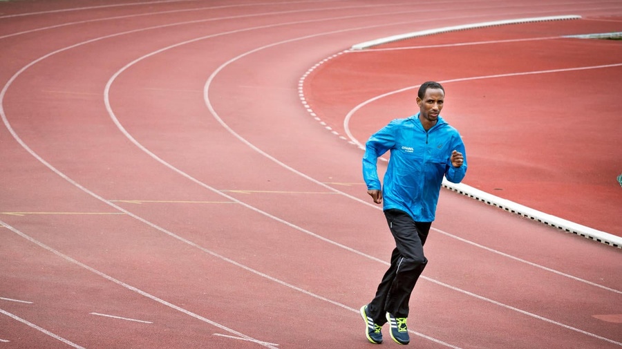 Luxembourg. Ethiopian marathon runner Yonas Kinde trains for Rio 2016 Olympic Games