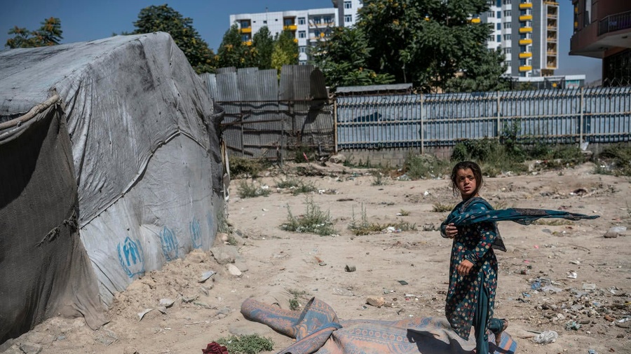 Afghanistan. Returnees from Pakistan live in a camp in Kabul