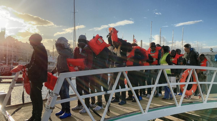Malta. disembarkation of Sea Watch and Sea Eye passengers