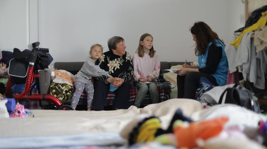 Ukraine. World War II survivor forced to flee her home once again as war ravages her country