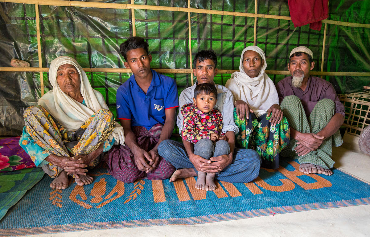 Bangladesh. Four generations of Rohingya family living as refugees