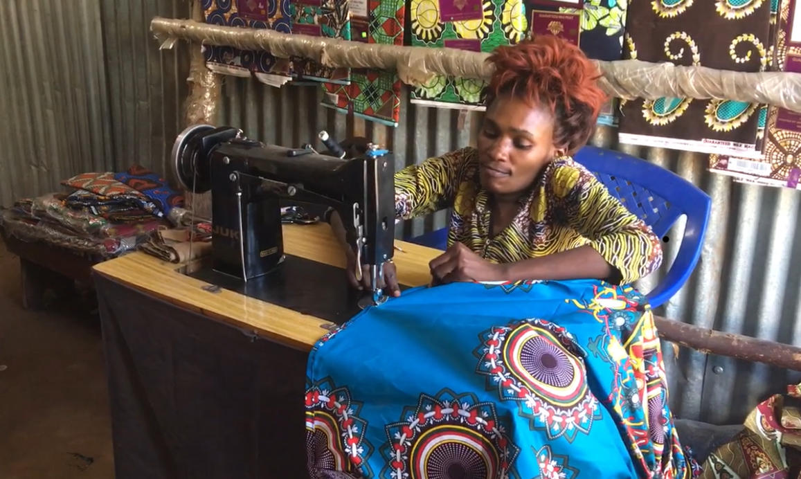 Kenya. Congolese tailor's skillful hands help her overcome disability