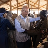 UN High Commissioner for Refugees Barham Salih meets Sudanese refugees