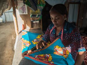 Esperanza is a refugee fashion designer from the Democratic Republic of the Congo.
