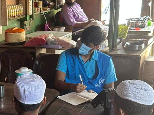 UNHCR India staff meeting with refugee youth