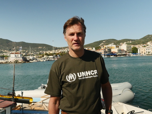 David Morrissey was involved in a search and rescue with Greek coast guards off the coast of Lesvos