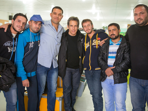 Jordan. UNHCR High Profile Supporter Ben Stiller visits refugees.