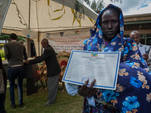 Ethiopia. Ariat Ochocka received her child's birth certificate