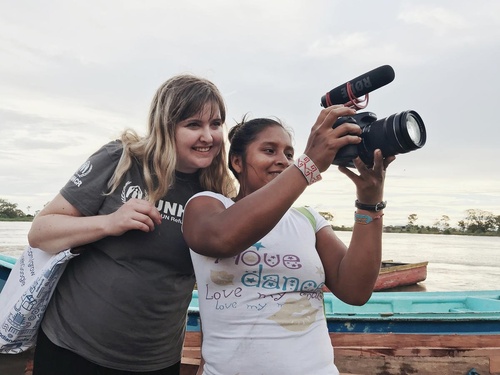 Two women and a camera