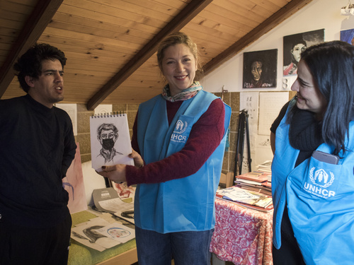 UNHCR Representative in Serbia Franvesca Bonelli and UNCHR Goodwill Ambassador for Serbia