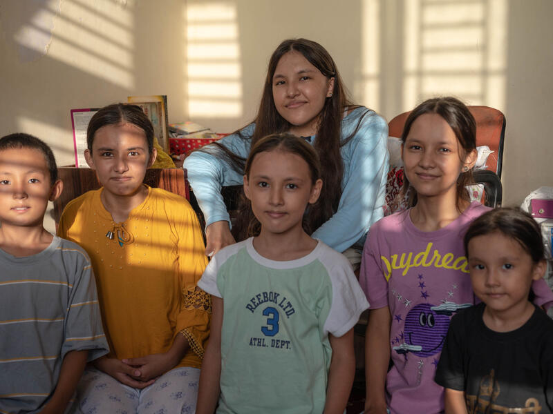 Group of refugee children in India