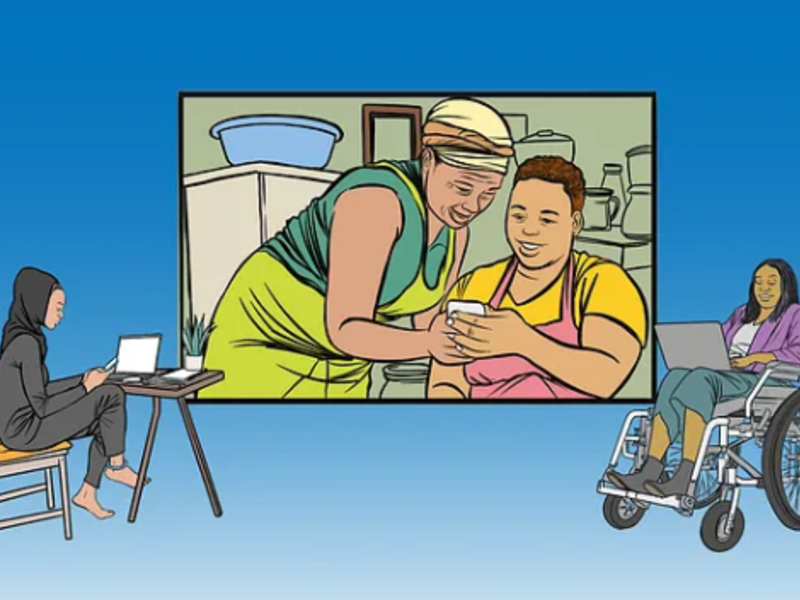 Illustration of women on their laptops