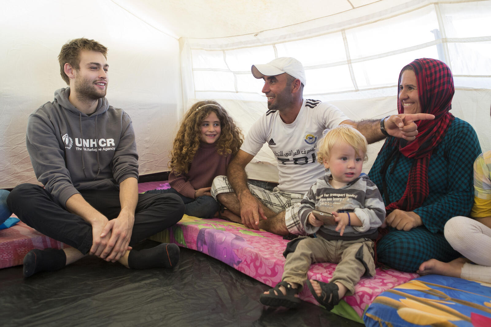 Iraq. UNHCR High Profile Supporter Douglas Booth visits refugees and IDPs