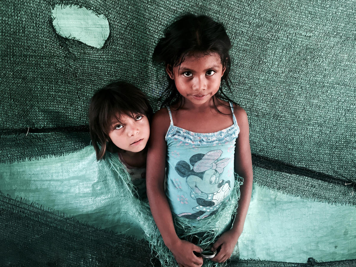 Colombia. Helena Christensen's visits internally displaced persons.