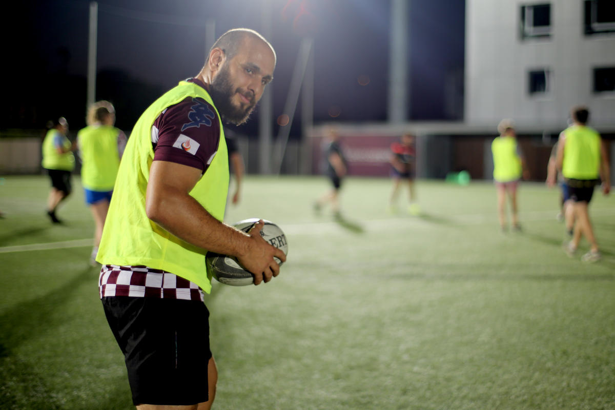 France. Weekly rugby session unites refugees and local community