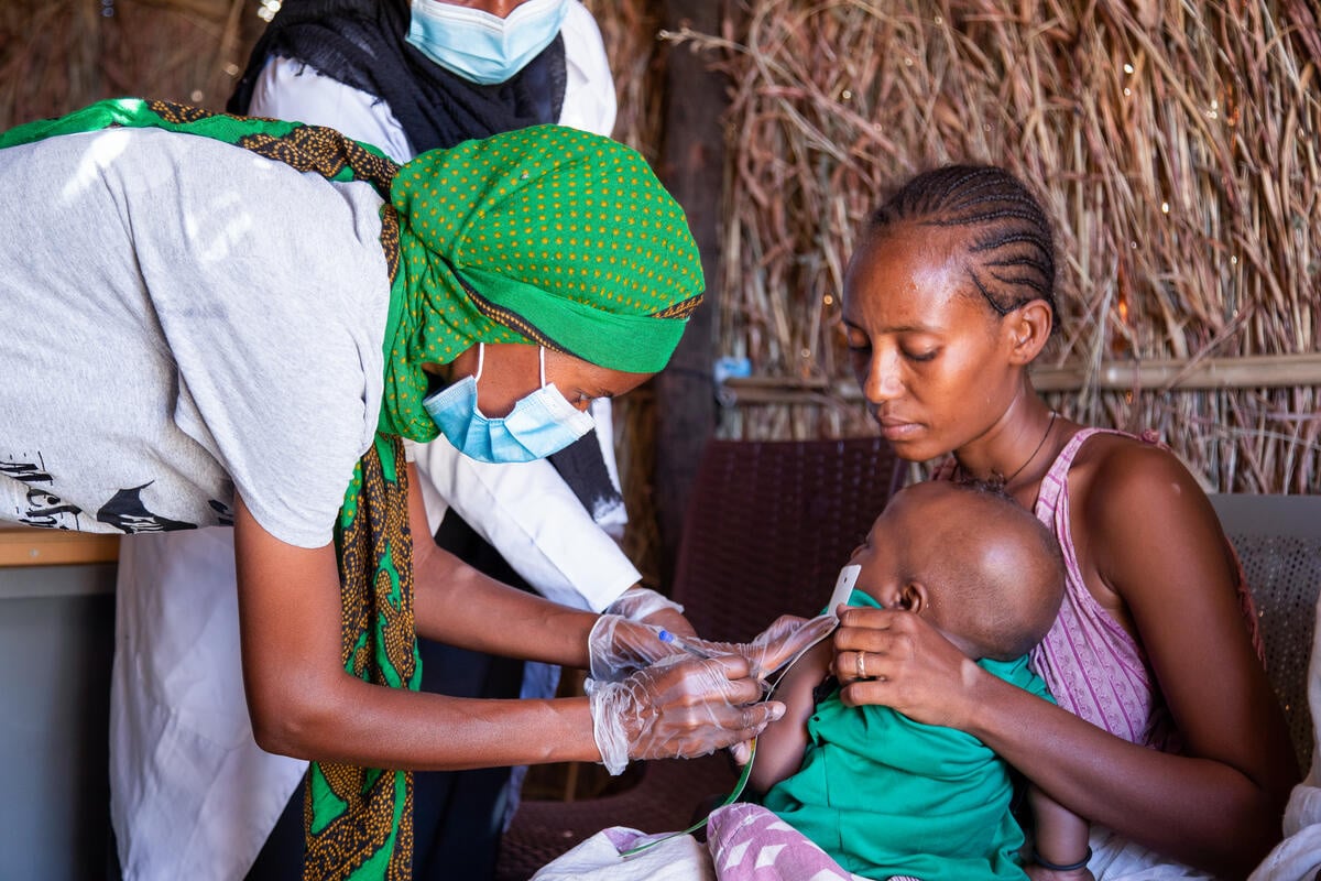 Sudan. Ethiopian refugee rebuilds in Sudan