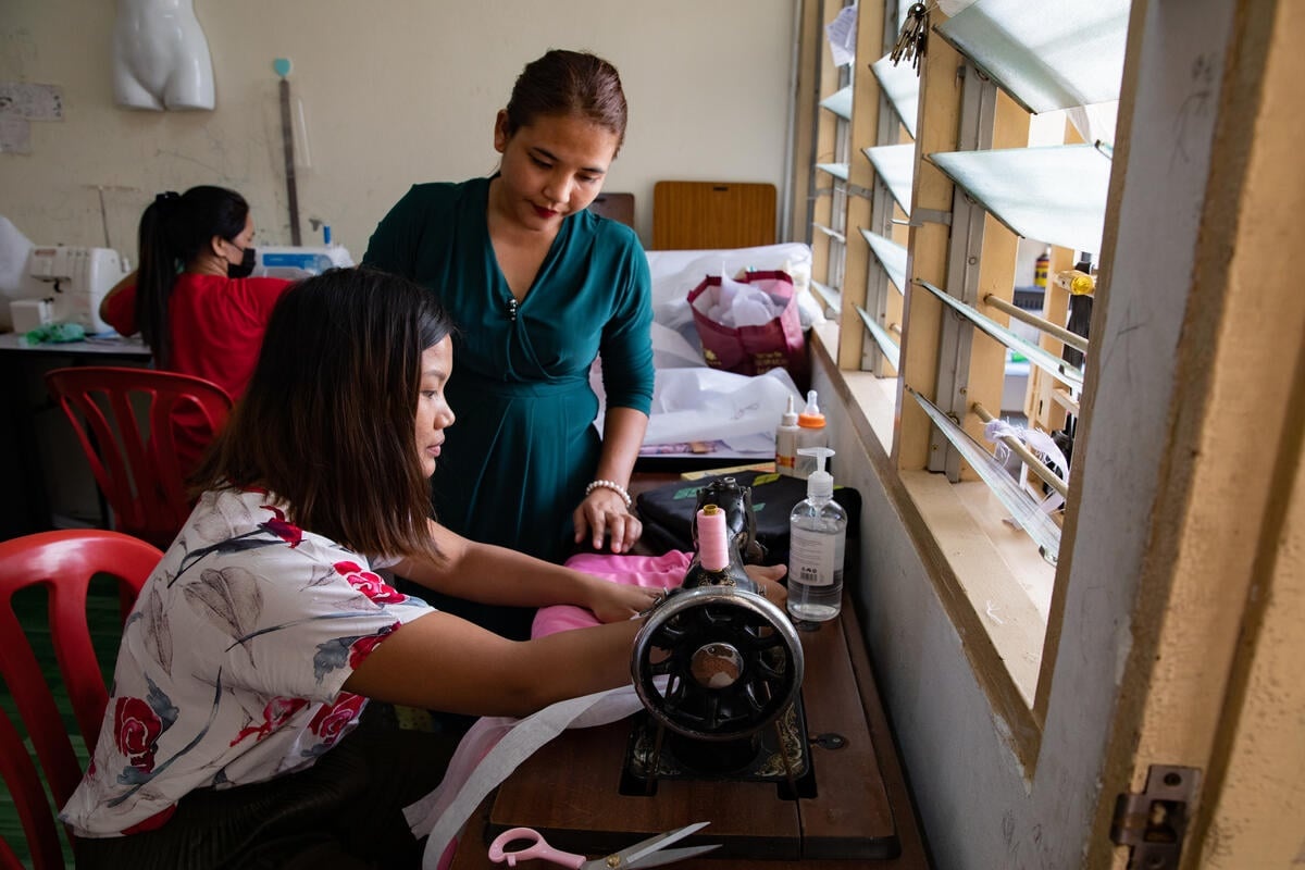 Malaysia. Refugee women attend sewing classes in Kuala Lumpur