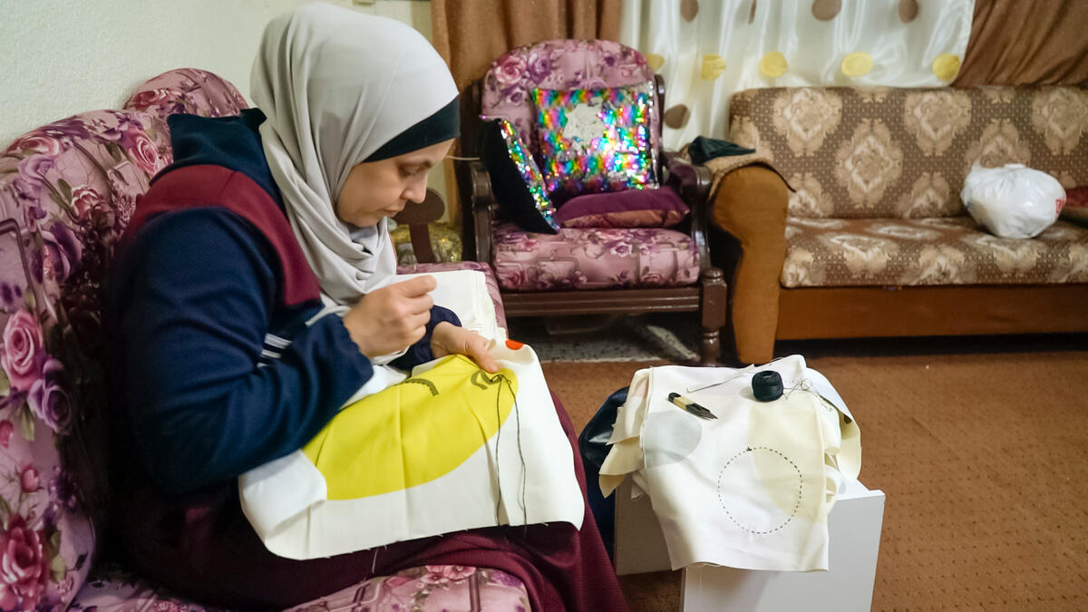 Jordan. Syrian refugee uses crafting skills to support family