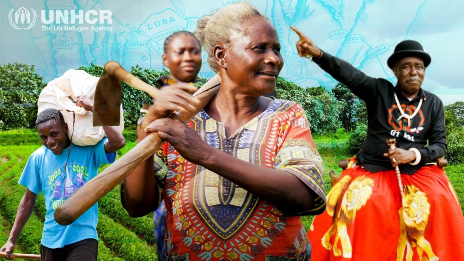Scenes of refugees farming in Zambia
