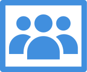 An icon of people within a frame