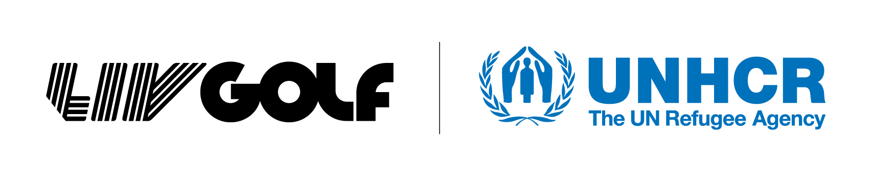 LIV Golf and UNHCR logos
