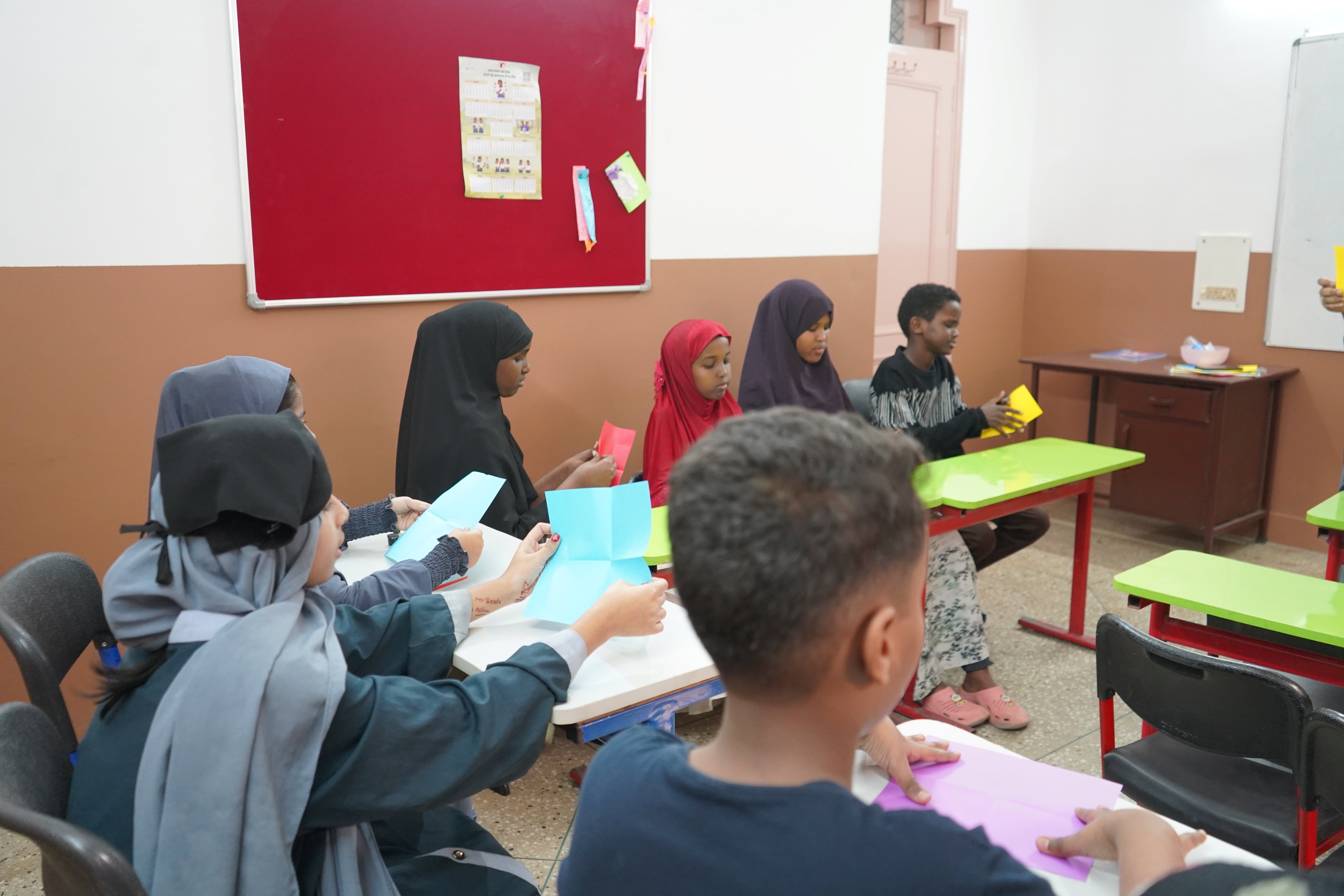 Children participate in different learning activities at the Sampushti Community Learning Centre, a community-led initiative supported by UNHCR.