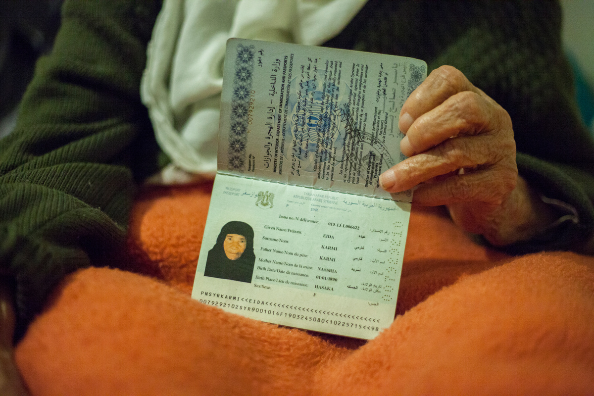 Greece. Eida Karmi,100+, did not think she'd live long enough to see her family again. But now, the Syrian refugee, who arrived in Greece in September, is determined to reach them in Germany.