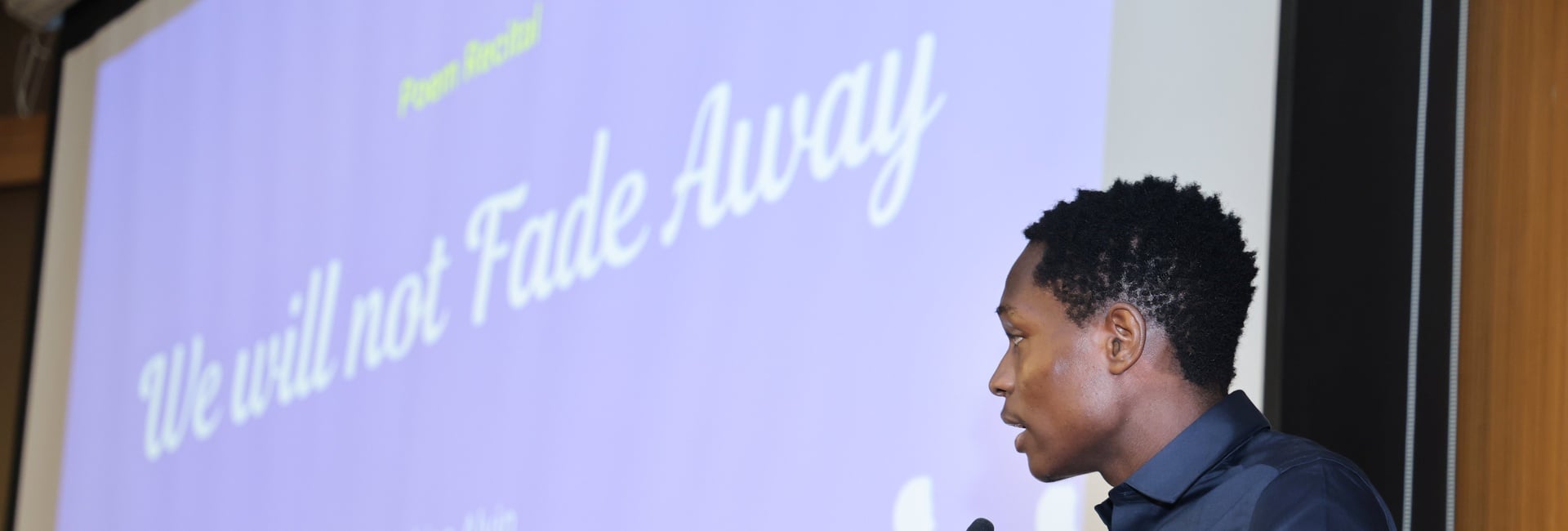  Mukisa, a poet from Uganda recites We Will Not Fade Away during UNHCR India's World Refugee Day celebration, reflecting on resilience, hope and the right to seek safety.