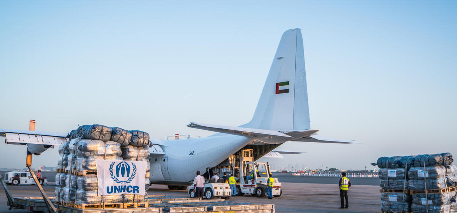 United Arab Emirates. Airlift of emergency humanitarian relief for Mediterranean sea arrivals in Greece.