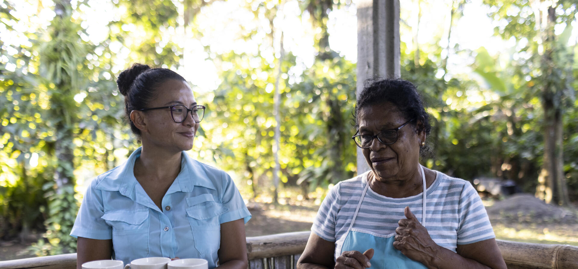 Dara Argüello (left) and Vicenta González are the heart and soul of the all-female cacao collective Cacaotica.