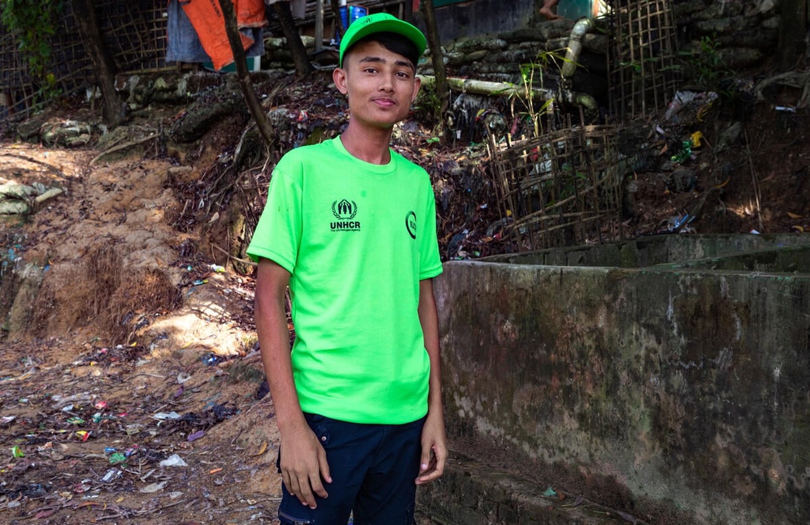 Bangladesh. Climate activist, Mohammed Anower, leads by example, fighting pollution in the world’s largest refugee camp
