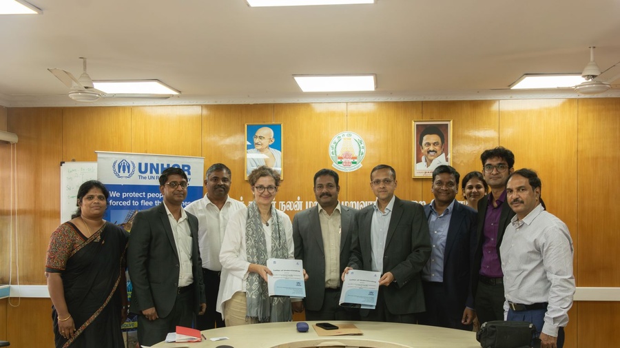 UNHCR and SICCI with the signed LoU