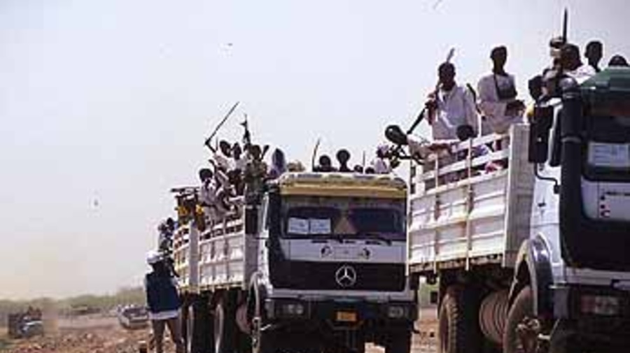 Eritrean refugees returning home from the Sudan last year.