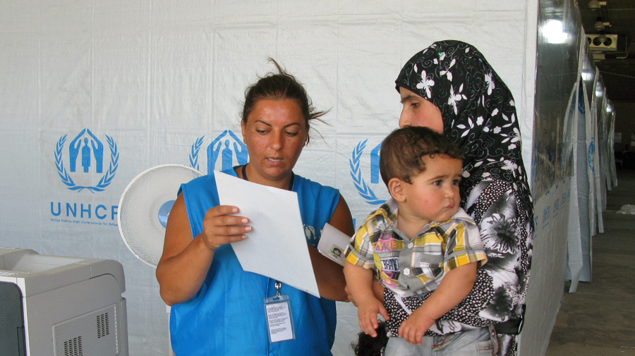 Syrian refugees are processed in Lebanon