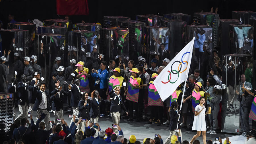 Brazil. Team Refugees take part in Olympics opening ceremony