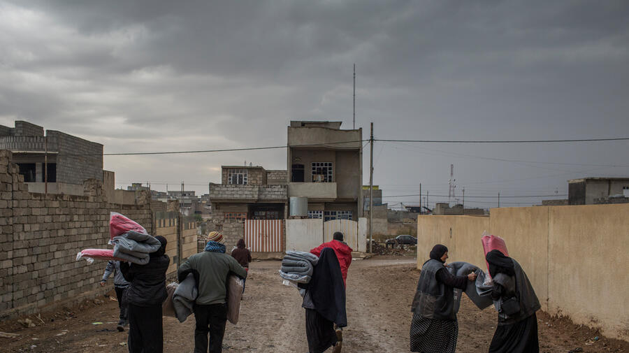 Iraq. People who have remained in parts of liberated Mosul