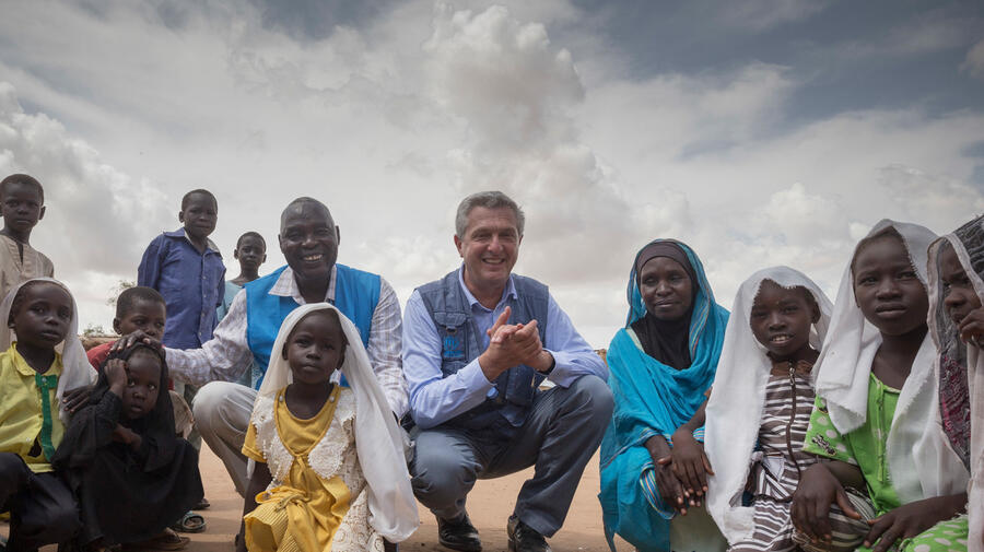 Sudan. High Commissioner for Refugees Filippo Grandi visits refugees from South Sudan at their home