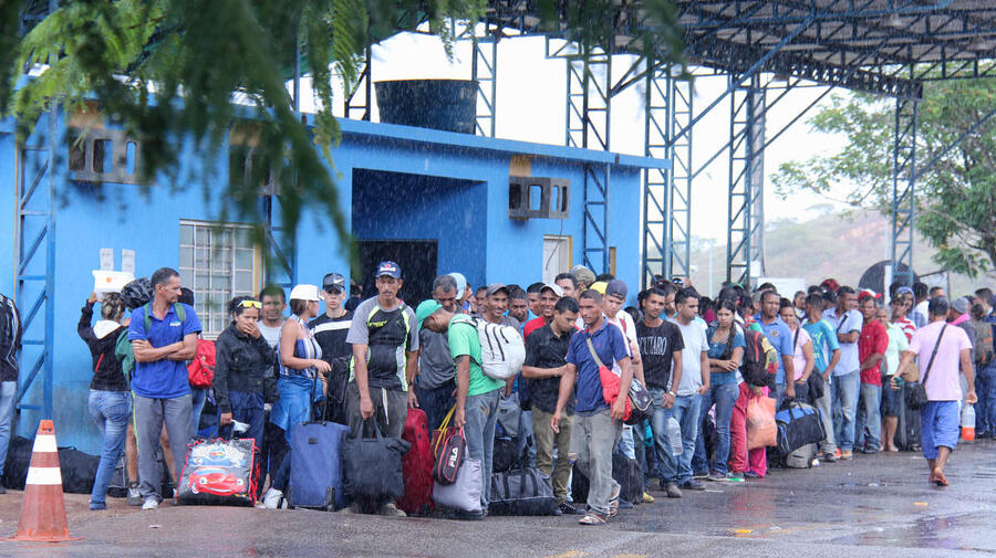 Brazil. Venezuelans waiting for registration in Pacaraima, Roraima