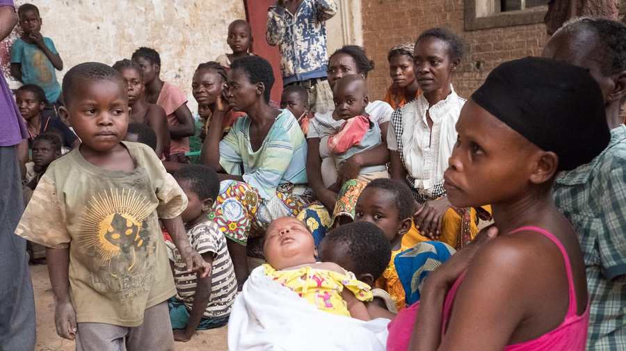 Democratic Republic of the Congo. Women and children displaced by militia violence