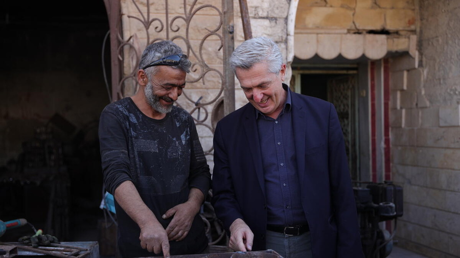 Syria. High Commissioner Filippo Grandi visits Talibiseh city, northern Homs