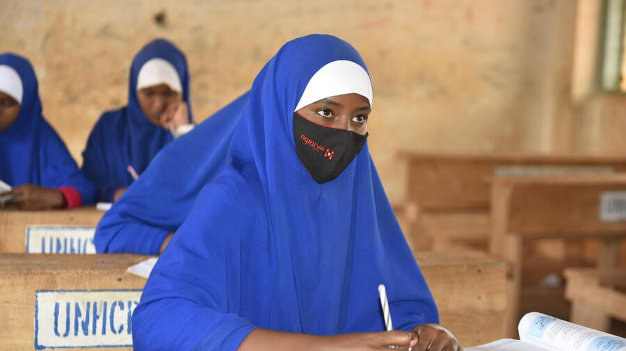 Kenya. 13 year old refugee student Warsan attends school thanks to Mastercard Foundation
