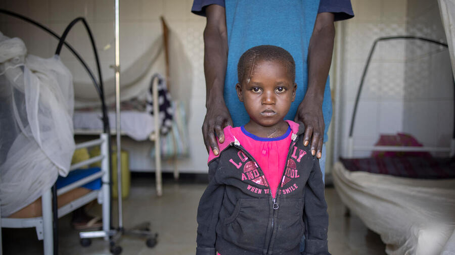 Democratic Republic of the Congo. IDP girl in hospital