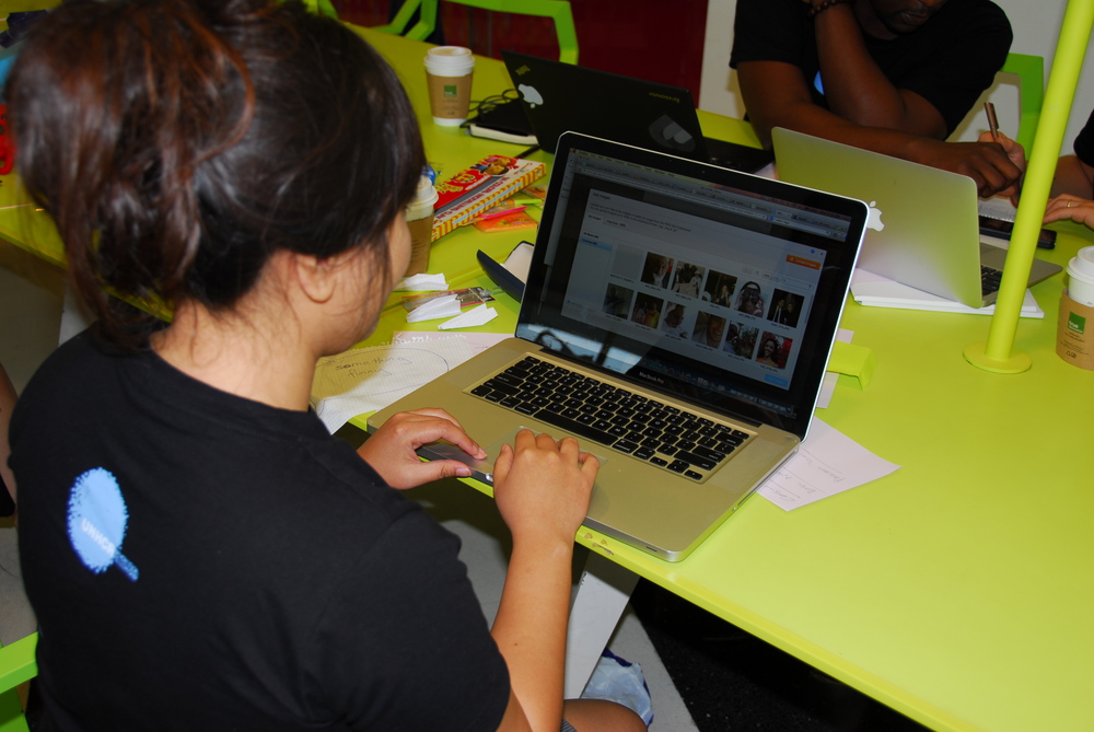 The green tables brightened the prototyping process. 