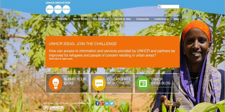 Screenshot of the original UNHCR Ideas platform.