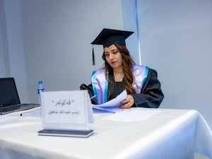 Zainab discusses her master thesis.