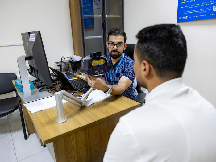 Iraq. Refugee undergo registration process