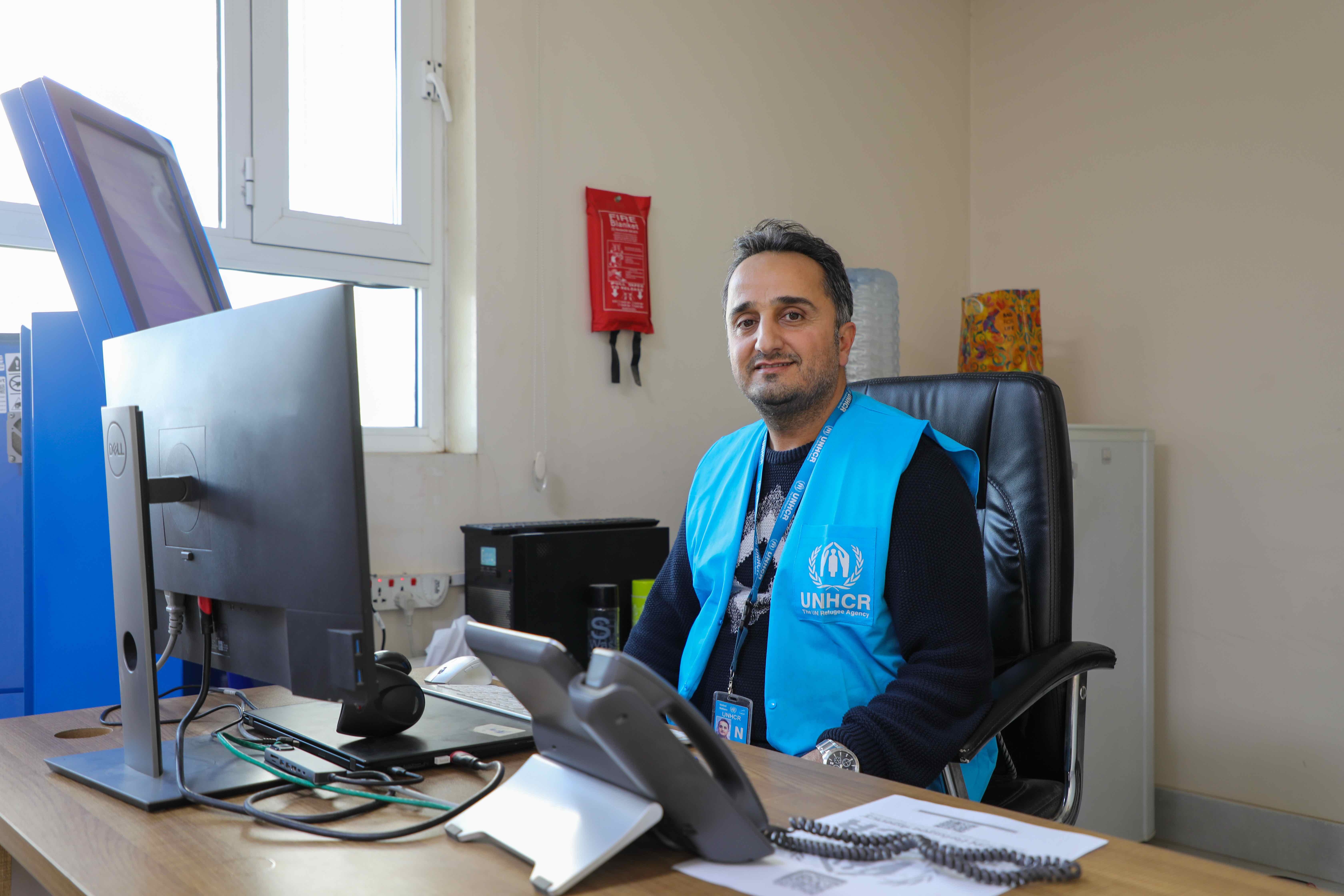 Zhero, UNHCR Receptionist and Filing Assistant at the Registration Centre in Baherka. 