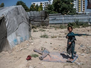 Afghanistan. Returnees from Pakistan live in a camp in Kabul