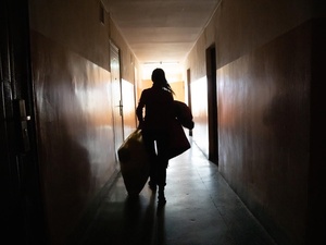 Ukraine. University dorm in western Ukraine offers escape for fleeing families
